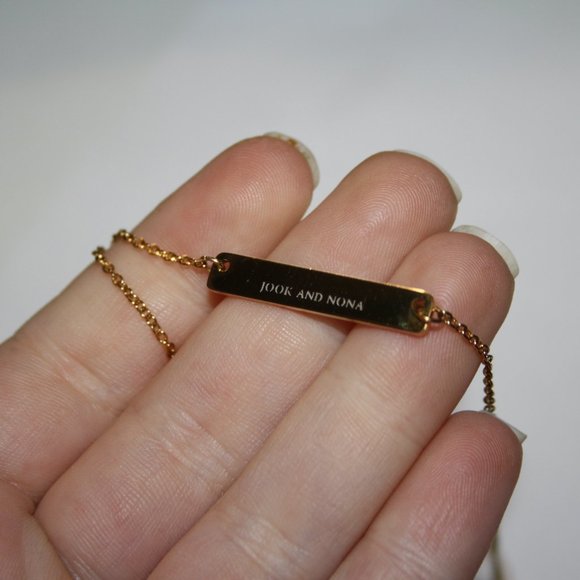 Jook and Nona Dream Gold bar necklace 18" - Picture 2 of 5